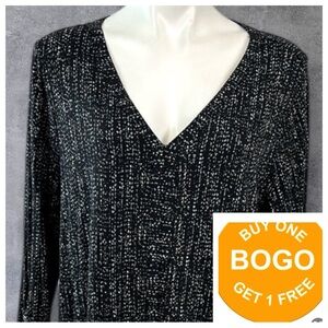 Apt 9 Long Sleeve Career V Neck Top Tunic Blouse size XL NWT